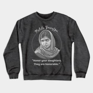 Malala Yousafzai Portrait and Quote Crewneck Sweatshirt